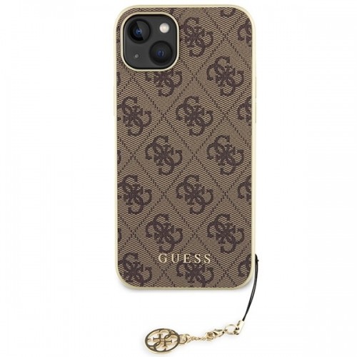 Guess GUHCP15SGF4GBR iPhone 15 6.1" brązowy|brown hardcase 4G Charms Collection image 3