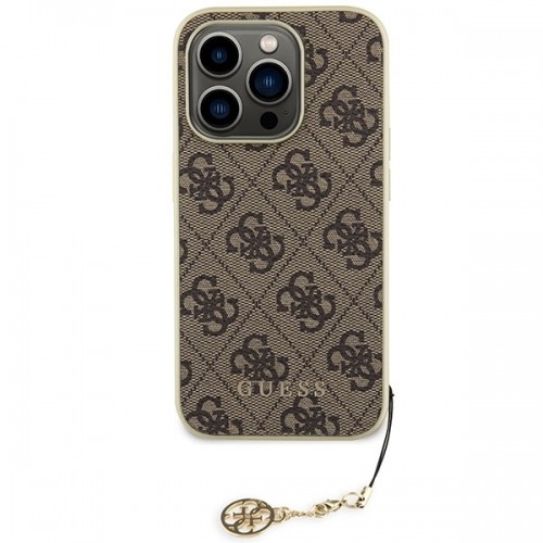 Guess GUHCP15LGF4GBR iPhone 15 Pro 6.1" brązowy|brown hardcase 4G Charms Collection image 3