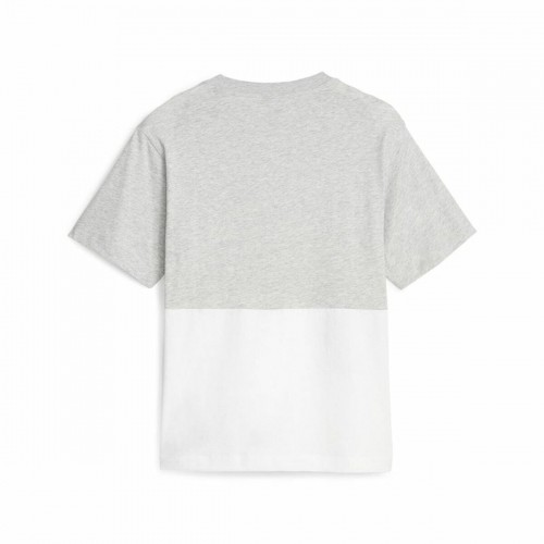 Women’s Short Sleeve T-Shirt Puma Power Colorblock White Grey image 3