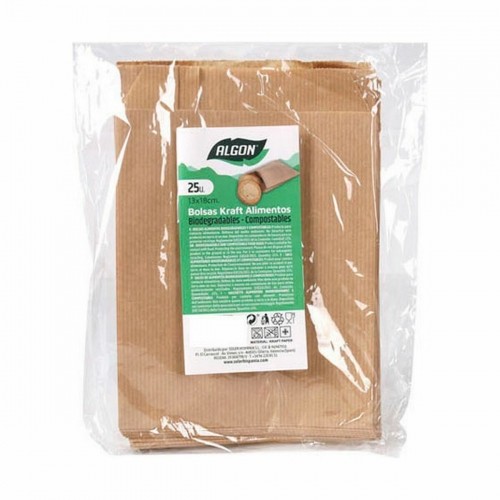 Set of Bags Algon Disposable kraft paper 25 Pieces 13 x 18 cm (36 Units) image 3