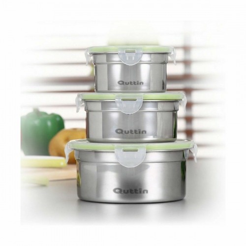 Hermetic Lunch Box Quttin Circular 900 ml Stainless steel (12 Units) image 3