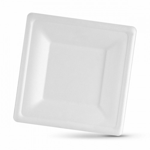 Plāksņu komplekts Algon Vienreizējas lietošanas Balts Cukurniedre Kvadrāta 20 cm (12 gb.) image 3