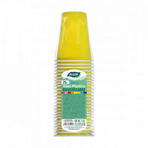 Набор многоразовых чашек Algon Жёлтый 24 штук 250 ml (25 Предметы) image 3