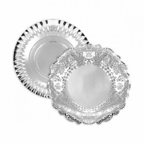 Snack tray Algon Silver Circular 35 x 35 x 2 cm (48 Units) image 3