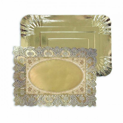Snack tray Algon Golden Rectangular 23 x 29,5 x 1 cm (48 Units) image 3