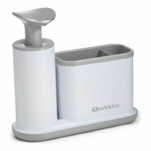 2-in-1 Soap Dispenser for the Kitchen Sink Quttin White Grey 21,5 x 8 x 20 cm (8 Units) image 3