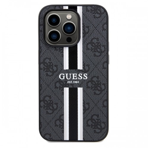 Guess GUHMP15LP4RPSK iPhone 15 Pro 6.1" czarny|black hardcase 4G Printed Stripes MagSafe image 3