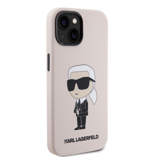 Karl Lagerfeld Liquid Silicone Ikonik NFT Case for iPhone 15 Pink image 3