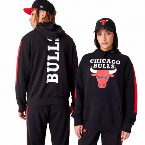 Unisex Sporta Krekls ar Kapuci New Era NBA Colour Block Chicago Bulls Melns image 3