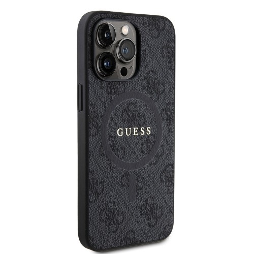 Guess PU Leather 4G Colored Ring MagSafe Case for iPhone 15 Pro Max Black image 3
