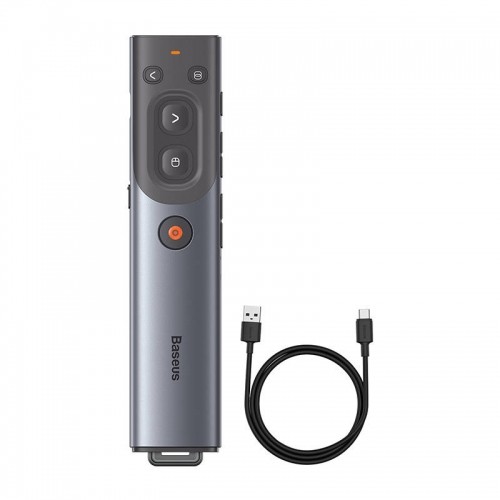 Baseus Orange Dot Multifunctional remote control for presentation, with a red laser pointer - gray image 3