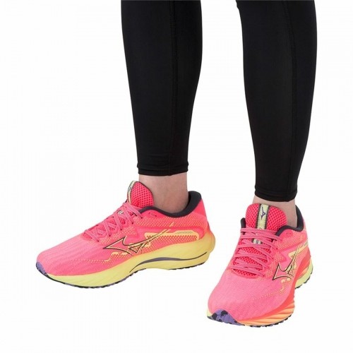 Running Shoes for Adults Mizuno Wave Rider 27 Pink image 3
