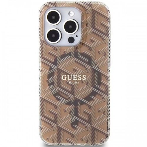 Guess GUHMP15XHGCUSTGW iPhone 15 Pro Max 6.7" brązowy|brown hardcase IML GCube MagSafe image 3