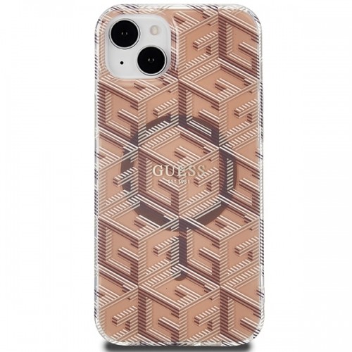 Guess GUHMP15SHGCUSTGW iPhone 15 | 14 | 13 6.1" brązowy|brown hardcase IML GCube MagSafe image 3