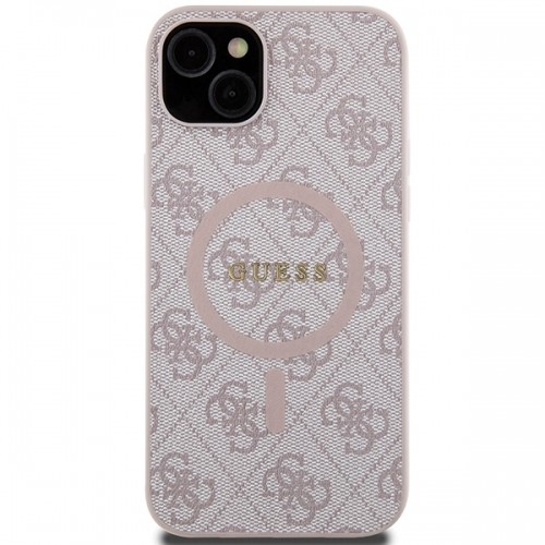 Guess GUHMP15SG4GFRP iPhone 15 | 14 | 13 6.1" różowy|pink hardcase 4G Collection Leather Metal Logo MagSafe image 3