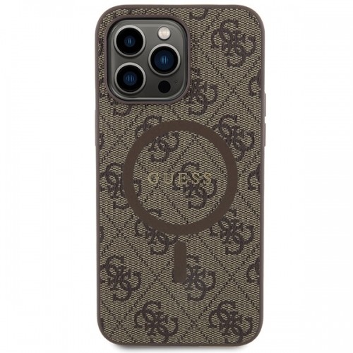 Guess GUHMP13XG4GFRW iPhone 13 Pro Max 6.7" brązowy|brown hardcase 4G Collection Leather Metal Logo MagSafe image 3