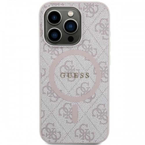Guess GUHMP13XG4GFRP iPhone 13 Pro Max 6.7" różowy|pink hardcase 4G Collection Leather Metal Logo MagSafe image 3