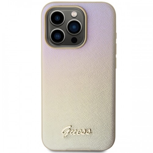 Guess GUHCP14XPSAIRSD iPhone 14 Pro Max 6.7" złoty|gold hardcase Saffiano Iridescent Script image 3