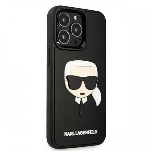 Apple Karl Lagerfeld KLHCP13LKH3DBK iPhone 13 Pro | 13 6,1" czarny|black hardcase 3D Rubber Karl`s Head image 3