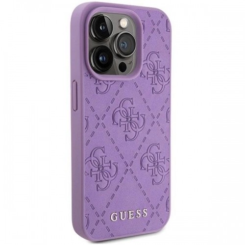 Guess Leather 4G Stamped case for iPhone 15 Pro - purple image 3