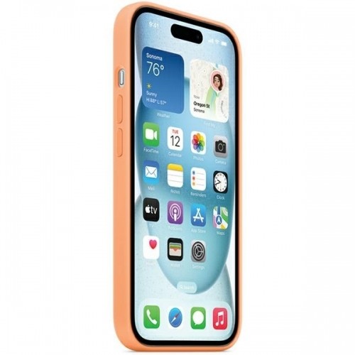 APPLE iPhone 15 Silicone Case with MagSafe - Orange Sorbet image 3