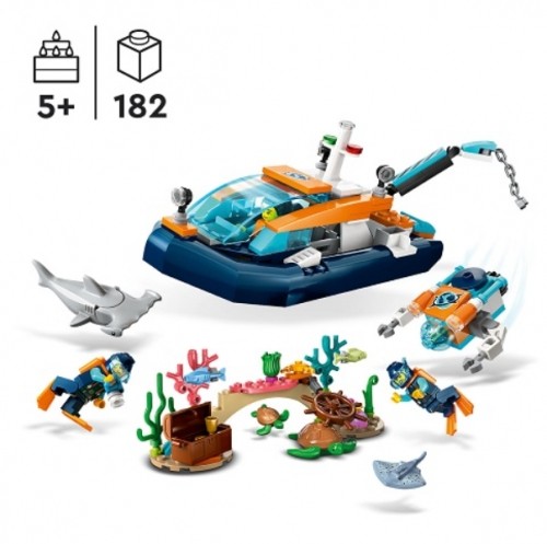 LEGO City 60377 Explorer Diving Boat Konstruktors image 3