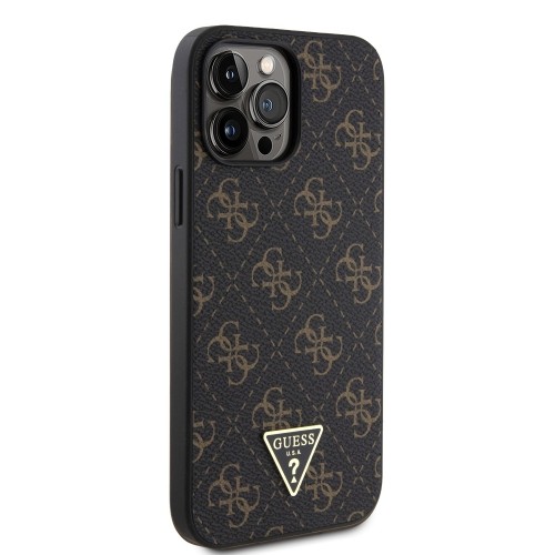 Guess PU Leather 4G Triangle Metal Logo Case for iPhone 13 Pro Max Black image 3