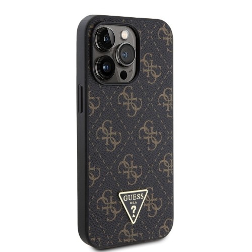 Guess PU Leather 4G Triangle Metal Logo Case for iPhone 13 Pro Black image 3