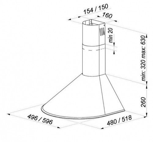 Wall-mounted canopy MAAN Mix 3 60 310 m3/h, Black image 3