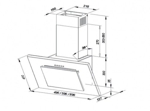 Wall-mounted canopy MAAN Vertical P 2 50 310 m3/h, White image 3