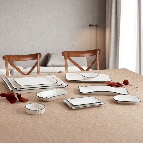 Snack tray Quid Gastro White Ceramic 26 x 18 cm (6 Units) image 3