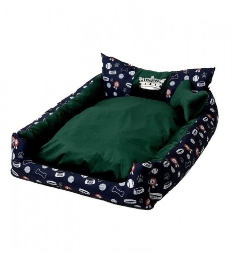GO GIFT Dog and cat bed XL - green - 100x90x18 cm image 3