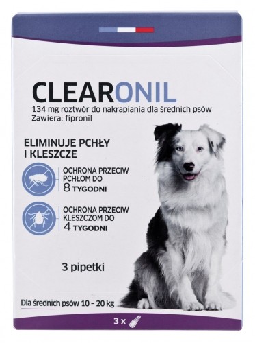 FRANCODEX Clearonil Medium breed -  anti-parasite drops for dogs - 3 x 134 mg image 3