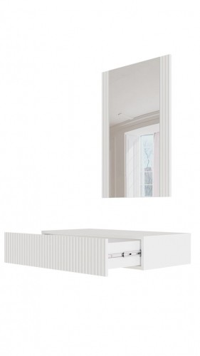 Cama Meble Dressing table with mirror PAFOS 80x41.6x100 white matte image 3