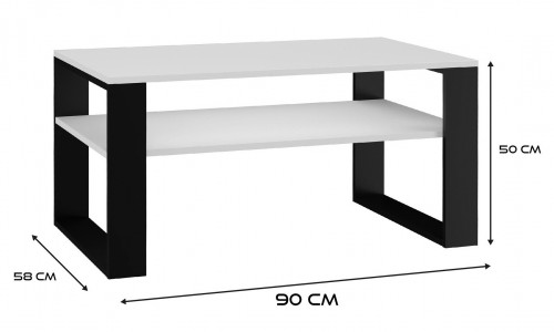 Top E Shop Topeshop MODERN 1P BIEL CZ coffee/side/end table Coffee table Rectangular shape 2 leg(s) image 3