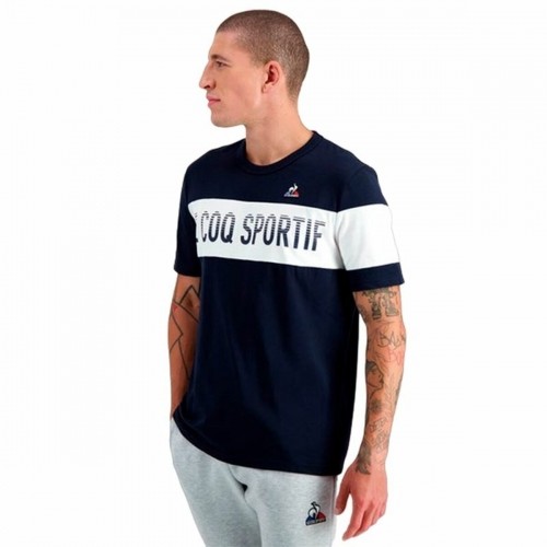 Unisex Short Sleeve T-Shirt Le coq sportif BAT SS N°2 Navy Blue image 3