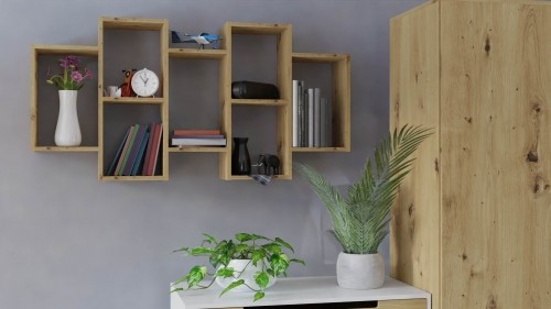 Top E Shop Hanging bookcase Bilbao 7.0 Wall mounted shelves Oak Artisan image 3