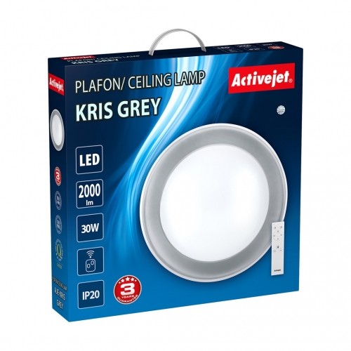 Modern LED dimmable ceiling plafond Activejet LED KRIS Grey wireless control by remote image 3