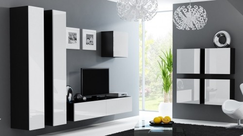 Cama Meble Cama Full cabinet VIGO '180' 180/40/30 white/black gloss image 3