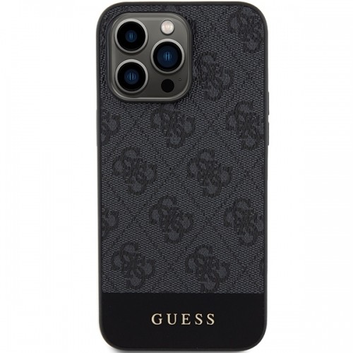 Guess GUHCP15XG4GLGR iPhone 15 Pro Max 6.7" szary|grey hardcase 4G Stripe Collection image 3