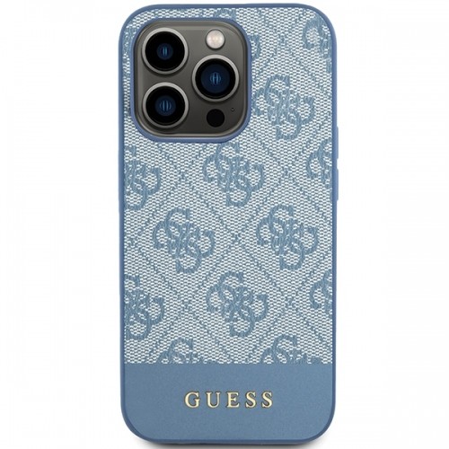 Guess GUHCP15XG4GLBL iPhone 15 Pro Max 6.7" niebieski|blue hardcase 4G Stripe Collection image 3