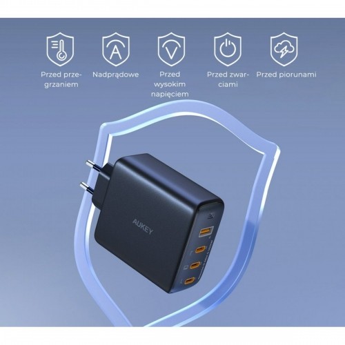 Wall Charger Aukey PA-B7S Black 100 W image 3
