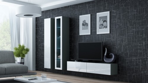 Cama Meble Cama TV stand VIGO 140 30/140/40 grey/white gloss image 3