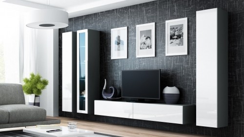 Cama Meble Cama TV Stand VIGO '180' 30/180/40 grey/white gloss image 3