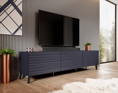 Cama Meble Cama RTV NOVA cabinet 186x40x48 navy blue matt image 3