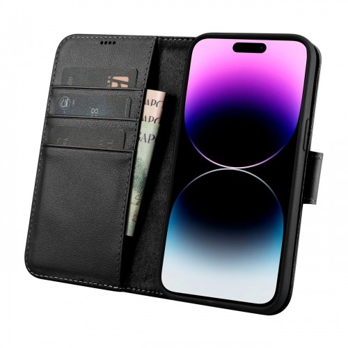 iCarer Wallet Case 2in1 Cover iPhone 14 Pro Leather Flip Cover Anti-RFID black (WMI14220726-BK) image 3