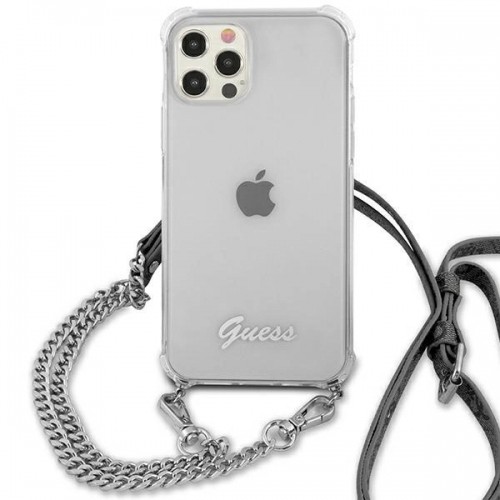 Guess GUHCP12LKC4GSSI iPhone 12 Pro Max 6.7&quot; Transparent hardcase 4G Silver Chain image 3