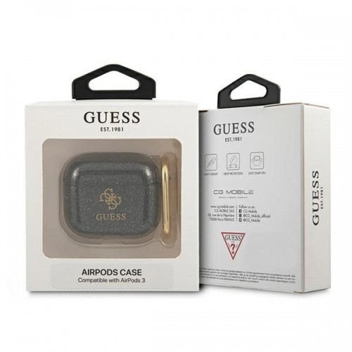 Guess GUA3UCG4GK AirPods 3 cover black|black Glitter Collection image 3