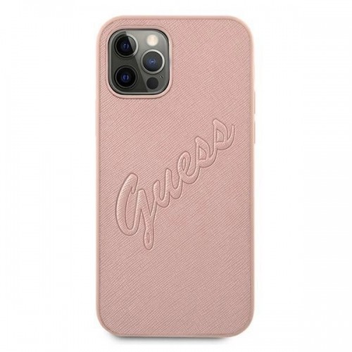 Guess GUHCP12LRSAVSRG iPhone 12 Pro Max 6.7&quot; pink|pink hardcase Saffiano Vintage Script image 3