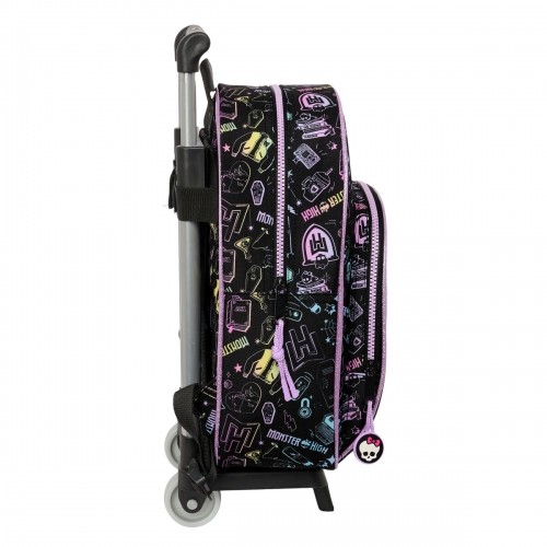 School Rucksack with Wheels Monster High Black 28 x 34 x 10 cm image 3